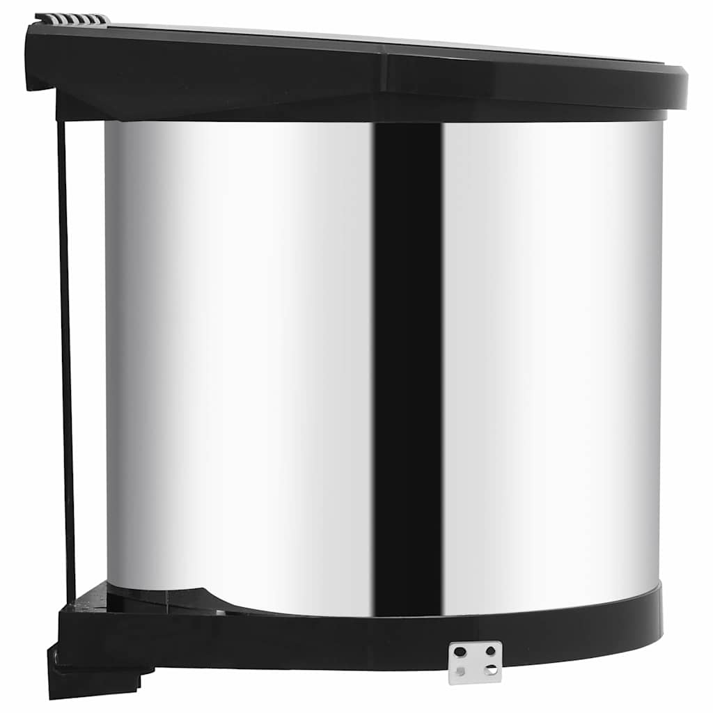 vidaXL Kitchen Built-in Dust Bin Stainless Steel 8 L 4