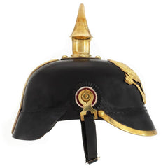 vidaXL German Prussian Helmet Antique Replica LARP Black Steel 3