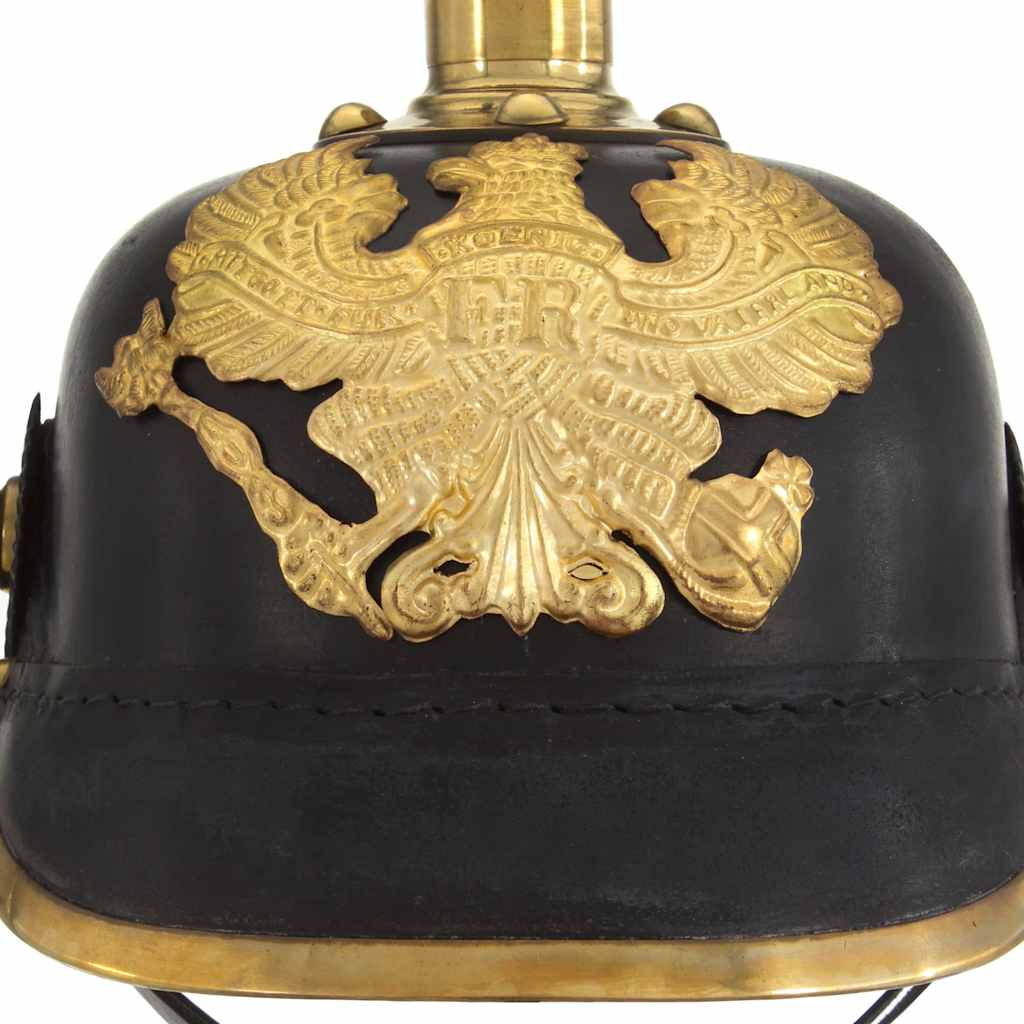 vidaXL German Prussian Helmet Antique Replica LARP Black Steel 5