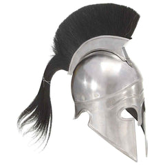 vidaXL Greek Warrior Helmet Antique Replica LARP Silver Steel 1