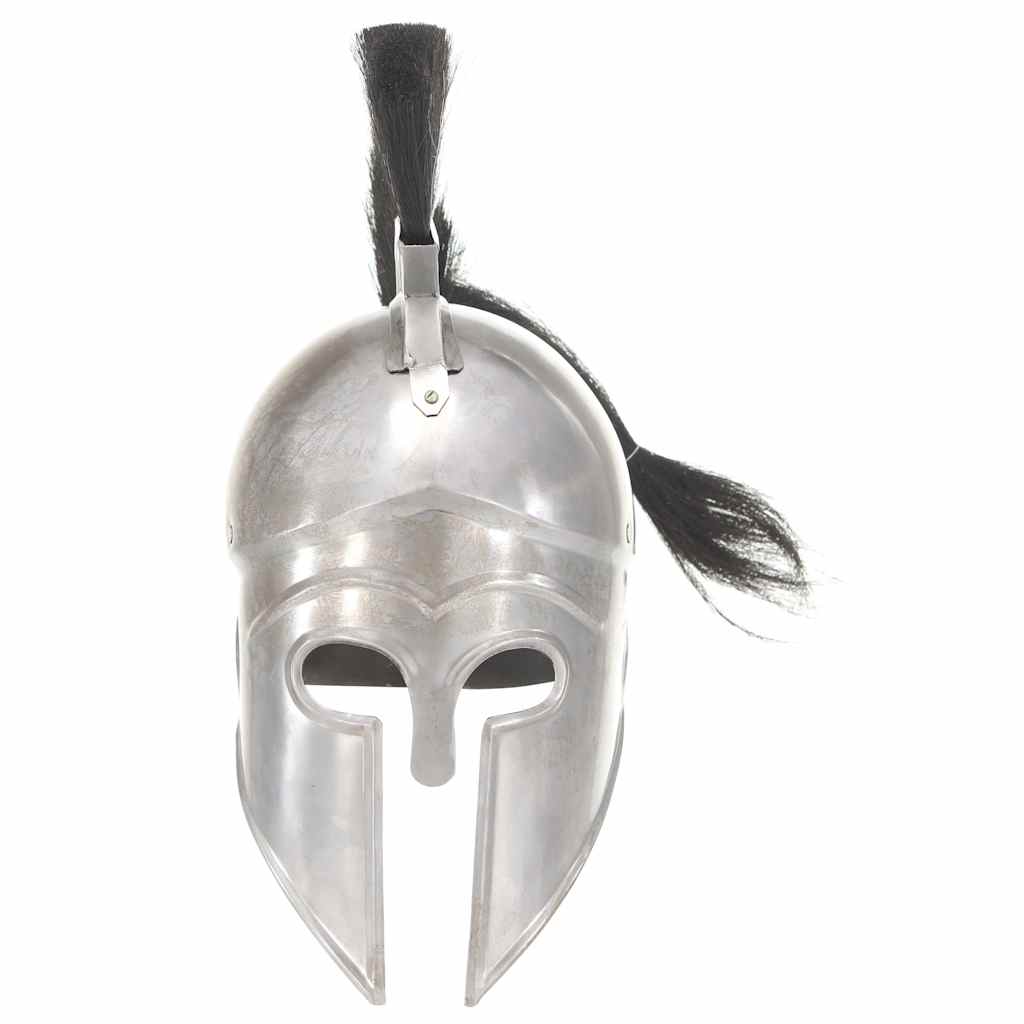 vidaXL Greek Warrior Helmet Antique Replica LARP Silver Steel 2
