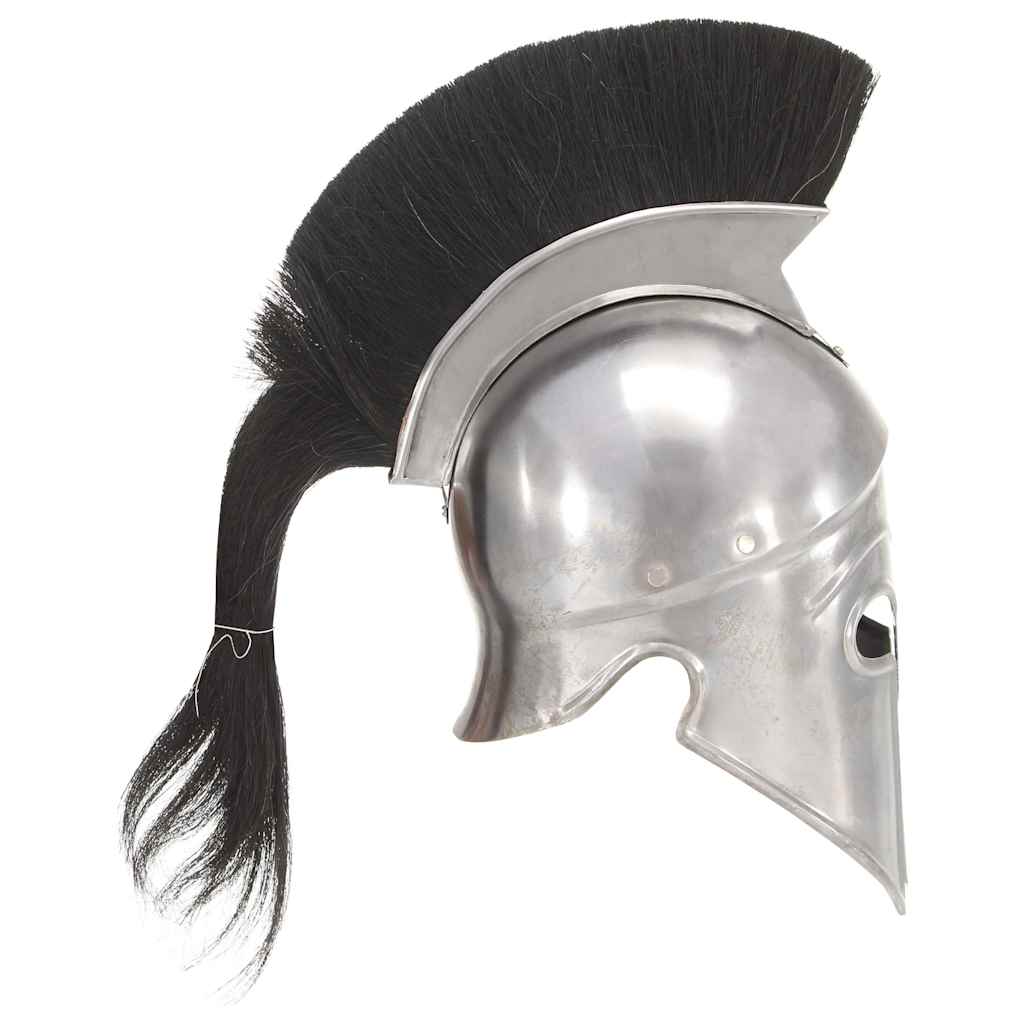 vidaXL Greek Warrior Helmet Antique Replica LARP Silver Steel 3