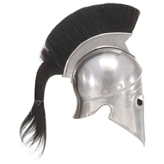 vidaXL Greek Warrior Helmet Antique Replica LARP Silver Steel 3