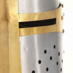 vidaXL Medieval Crusader Knight Helmet Replica LARP Silver Steel 6
