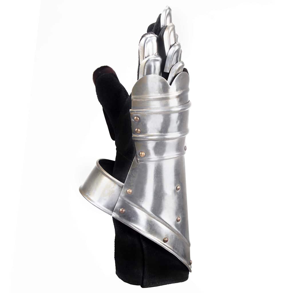 vidaXL Medieval Knight Gauntlets Replica LARP Silver Steel 4