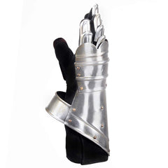 vidaXL Medieval Knight Gauntlets Replica LARP Silver Steel 4