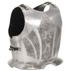 Medieval Knight Body Armour Cuirass Replica LARP Silver Steel Design 3