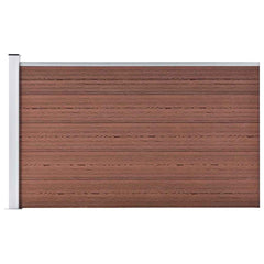 Garden Fence WPC 353x106 cm Brown 1 section with 1 post