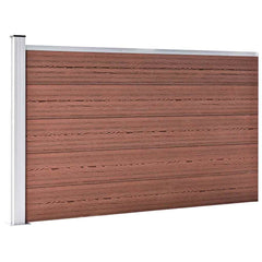 Garden Fence WPC 353x106 cm Brown 1 section with 1 post