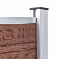 Garden Fence WPC 353x106 cm Brown 1 section with 1 post