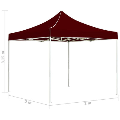 Professional Folding Party Tent Aluminium 2x2 m Bordeaux