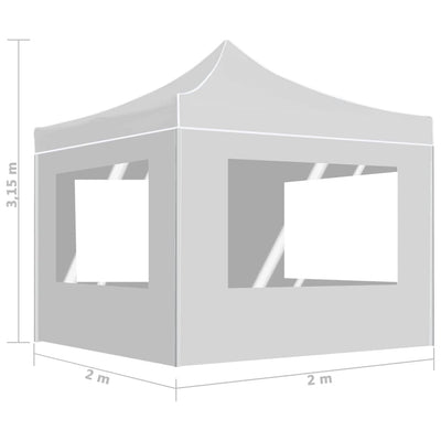 Professional Folding Party Tent with Walls Aluminium 2x2 m White