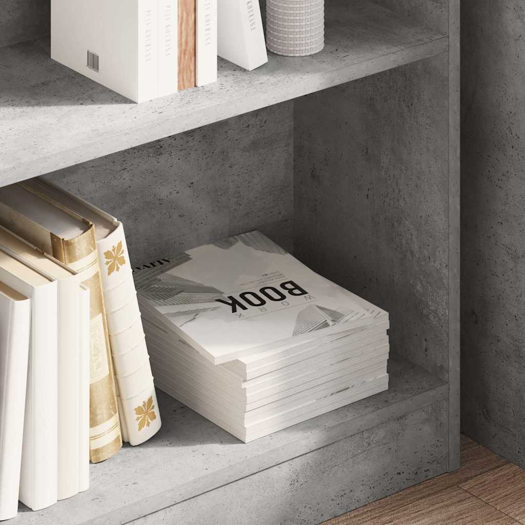 vidaXL Bookcase Concrete Grey 80x24x75 cm Engineered Wood 3