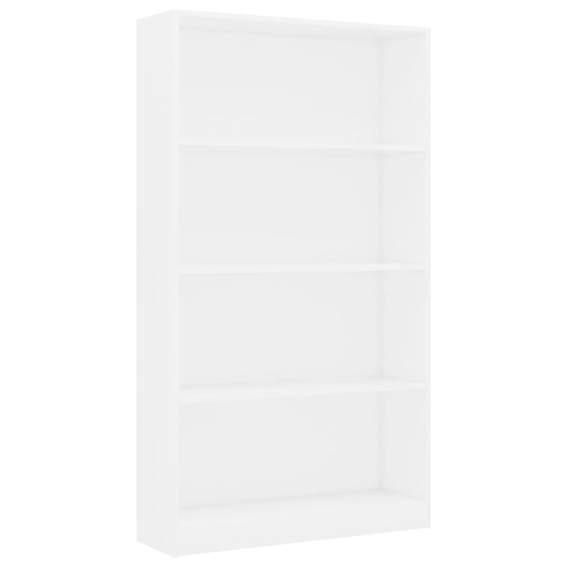 4-Tier Book Cabinet White 80x24x142 cm Engineered Wood