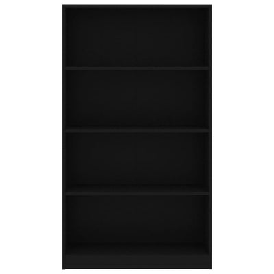 4-Tier Book Cabinet Black 80x24x142 cm Engineered Wood