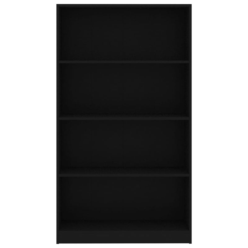 4-Tier Book Cabinet Black 80x24x142 cm Engineered Wood