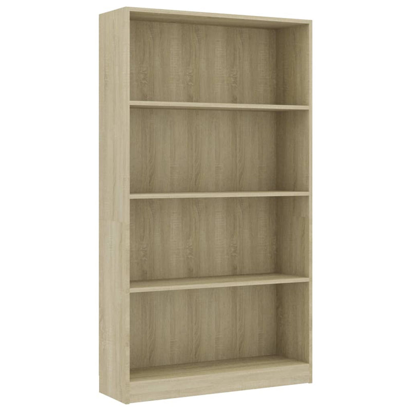 4-Tier Book Cabinet Sonoma Oak 80x24x142 cm Engineered Wood