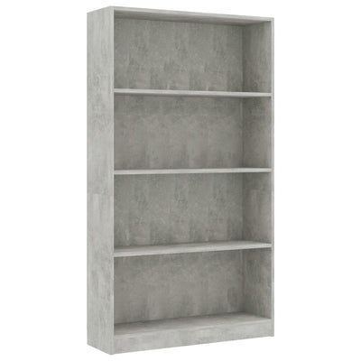 4-Tier Book Cabinet Concrete Grey 80x24x142 cm Engineered Wood