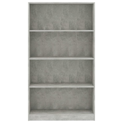 4-Tier Book Cabinet Concrete Grey 80x24x142 cm Engineered Wood