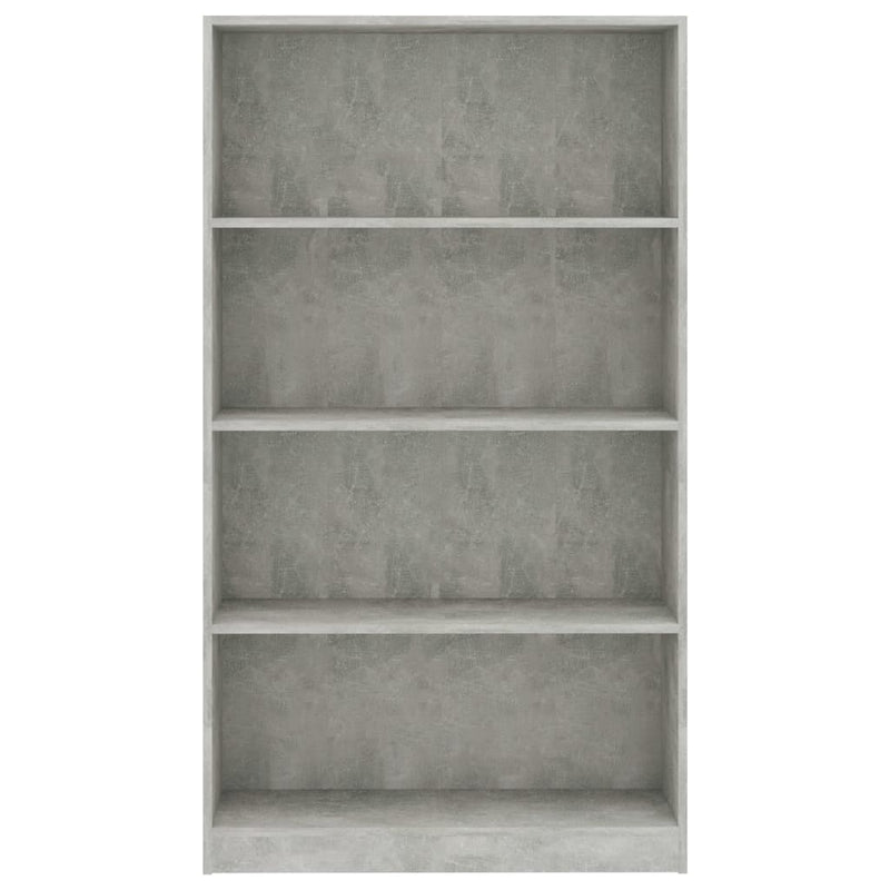 4-Tier Book Cabinet Concrete Grey 80x24x142 cm Engineered Wood