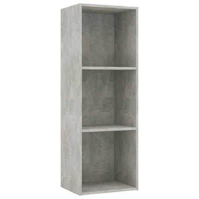 Librería de 3 niveles gris hormigón 40x30x114 cm madera de ingeniería