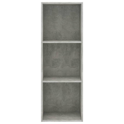 Librería de 3 niveles gris hormigón 40x30x114 cm madera de ingeniería