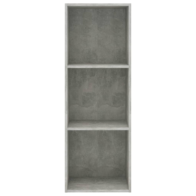 Librería de 3 niveles gris hormigón 40x30x114 cm madera de ingeniería