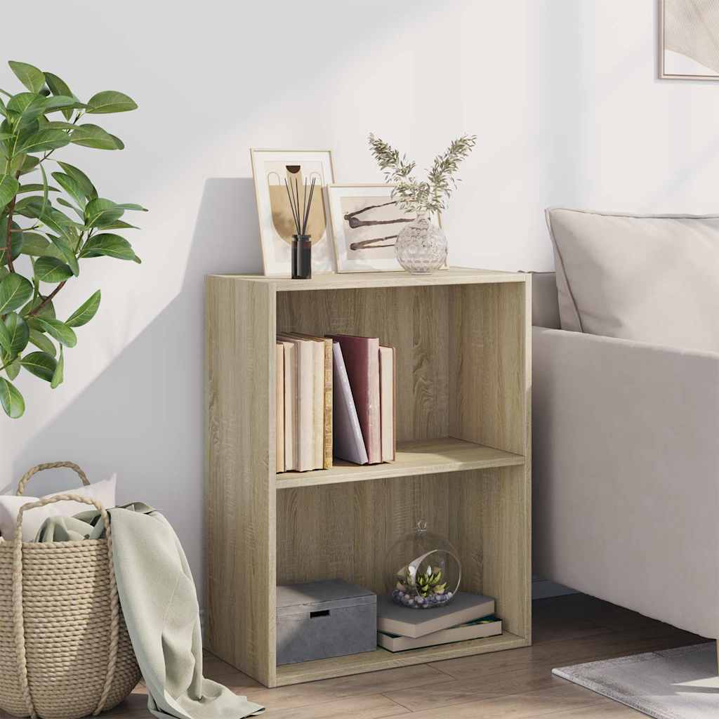 vidaXL Bookcase Sonoma Oak 60x30x76,5 cm Engineered Wood 3