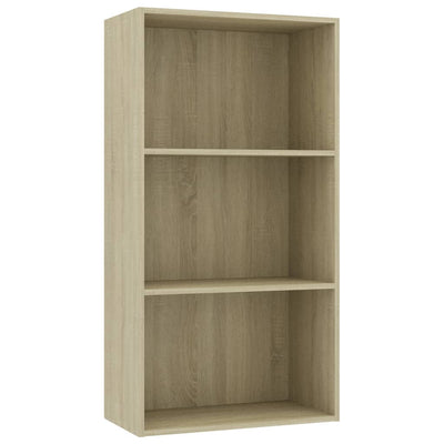 Librería de 3 niveles Roble Sonoma 60x30x114 cm Madera de ingeniería