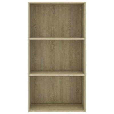 Librería de 3 niveles Roble Sonoma 60x30x114 cm Madera de ingeniería