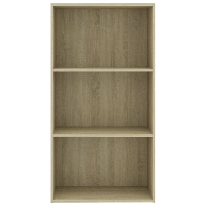 Librería de 3 niveles Roble Sonoma 60x30x114 cm Madera de ingeniería