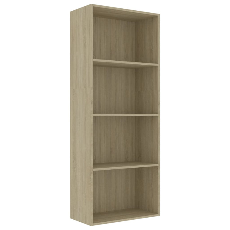 4-Tier Book Cabinet Sonoma Oak 60x30x151.5 cm Engineered Wood