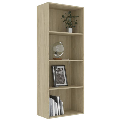 4-Tier Book Cabinet Sonoma Oak 60x30x151.5 cm Engineered Wood