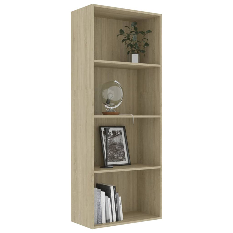 4-Tier Book Cabinet Sonoma Oak 60x30x151.5 cm Engineered Wood