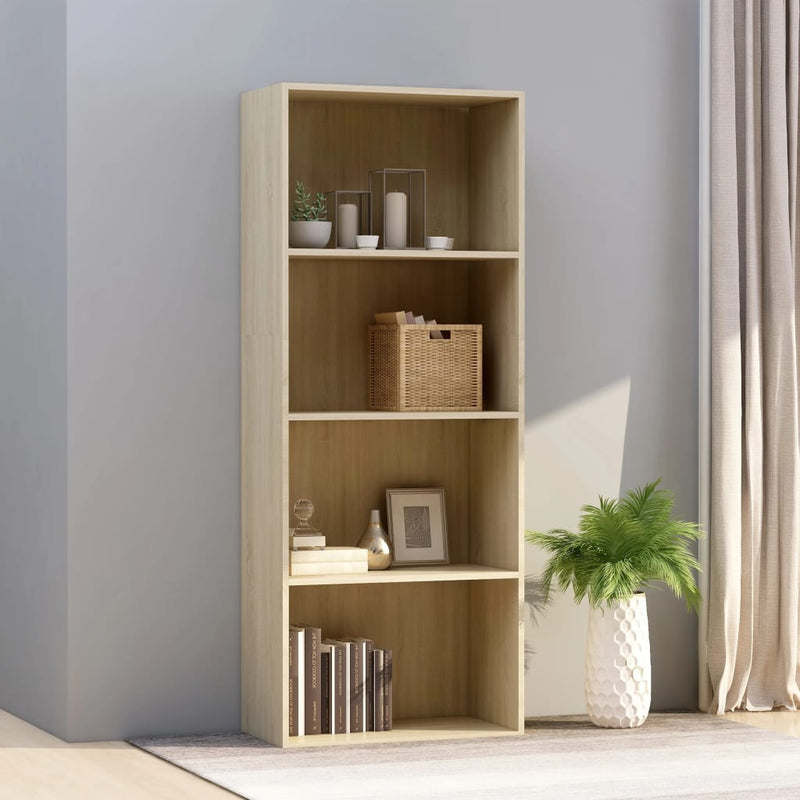 4-Tier Book Cabinet Sonoma Oak 60x30x151.5 cm Engineered Wood