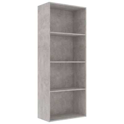 4-Tier Book Cabinet Concrete Grey 60x30x151.5 cm Engineered Wood