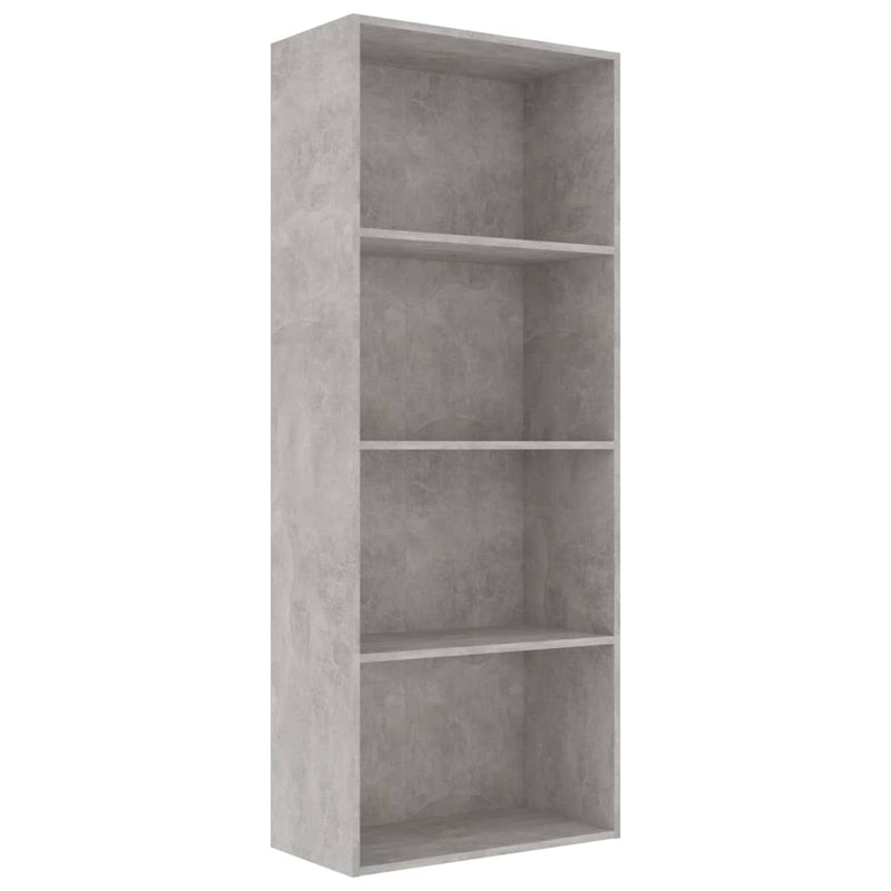 4-Tier Book Cabinet Concrete Grey 60x30x151.5 cm Engineered Wood