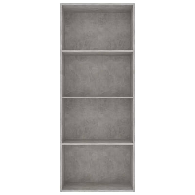 4-Tier Book Cabinet Concrete Grey 60x30x151.5 cm Engineered Wood