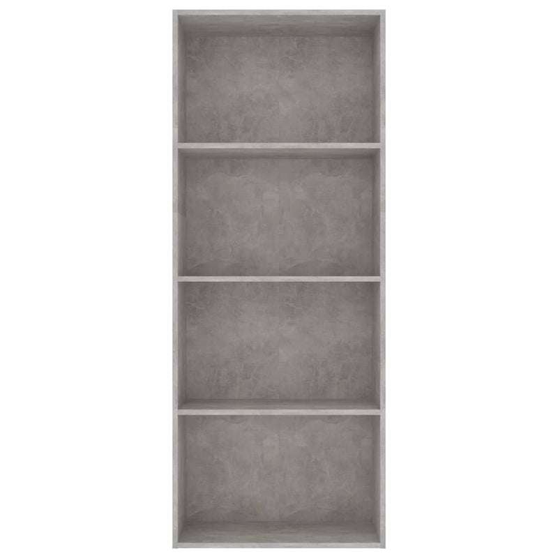 4-Tier Book Cabinet Concrete Grey 60x30x151.5 cm Engineered Wood