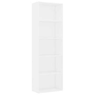 5-Tier Book Cabinet White 60x30x189 cm Engineered Wood