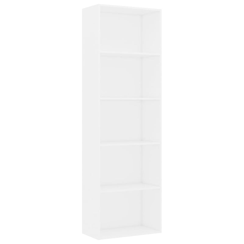 5-Tier Book Cabinet White 60x30x189 cm Engineered Wood