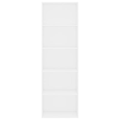 5-Tier Book Cabinet White 60x30x189 cm Engineered Wood