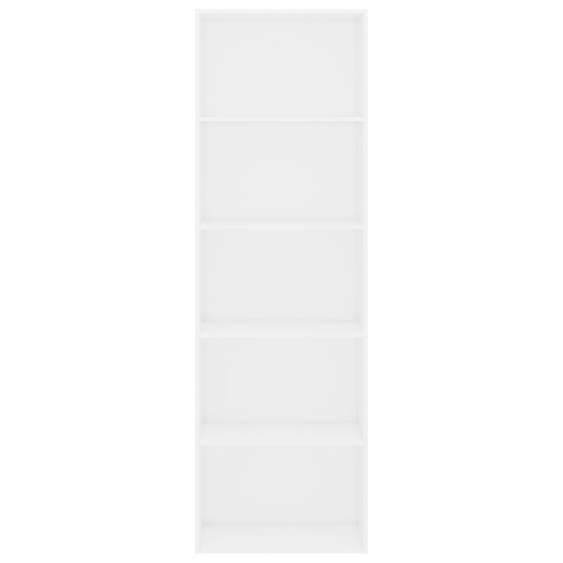 5-Tier Book Cabinet White 60x30x189 cm Engineered Wood