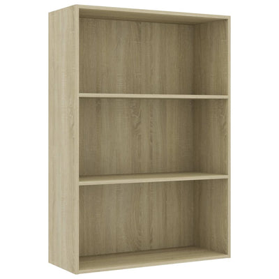 3-Tier Book Cabinet Sonoma Oak 80x30x114 cm Engineered Wood