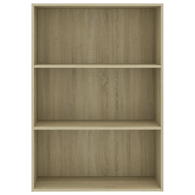 3-Tier Book Cabinet Sonoma Oak 80x30x114 cm Engineered Wood