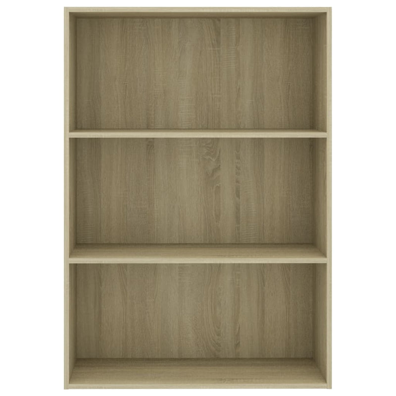 3-Tier Book Cabinet Sonoma Oak 80x30x114 cm Engineered Wood