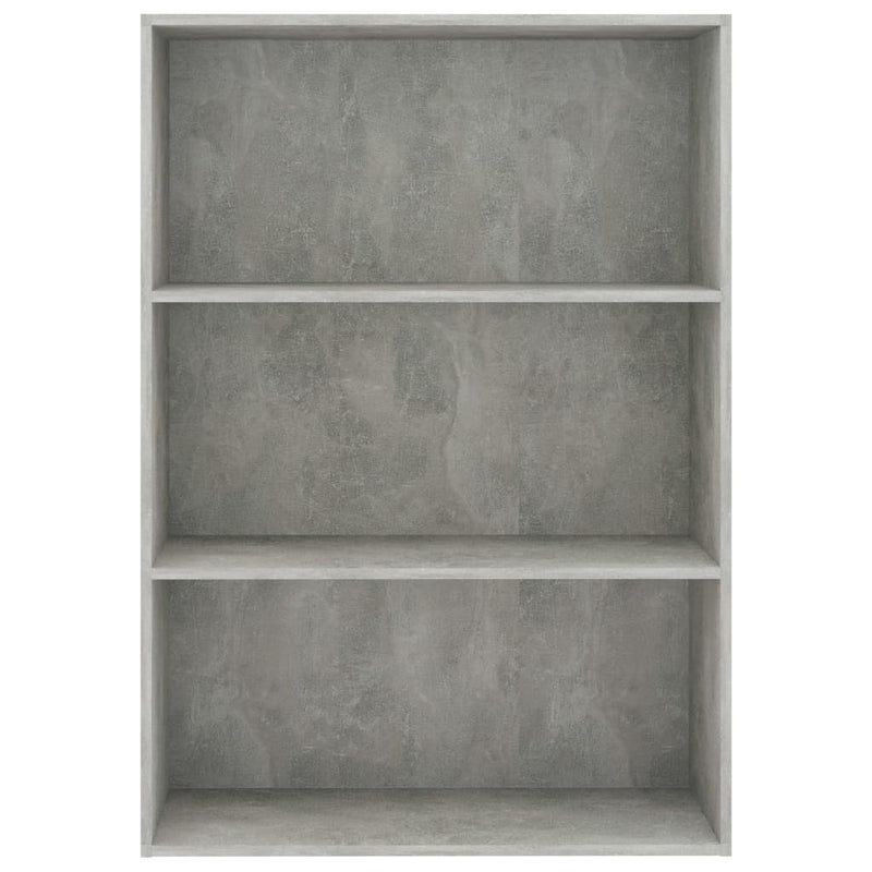 3-Tier Book Cabinet Concrete Grey 80x30x114 cm Engineered Wood