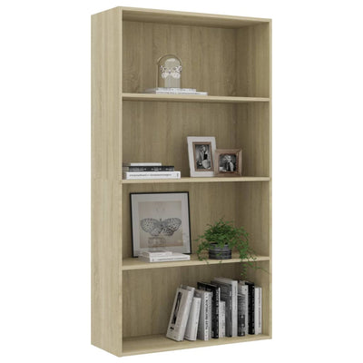 4-Tier Book Cabinet Sonoma Oak 80x30x1515 cm Engineered Wood