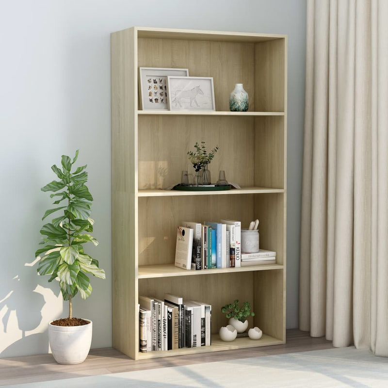 4-Tier Book Cabinet Sonoma Oak 80x30x1515 cm Engineered Wood