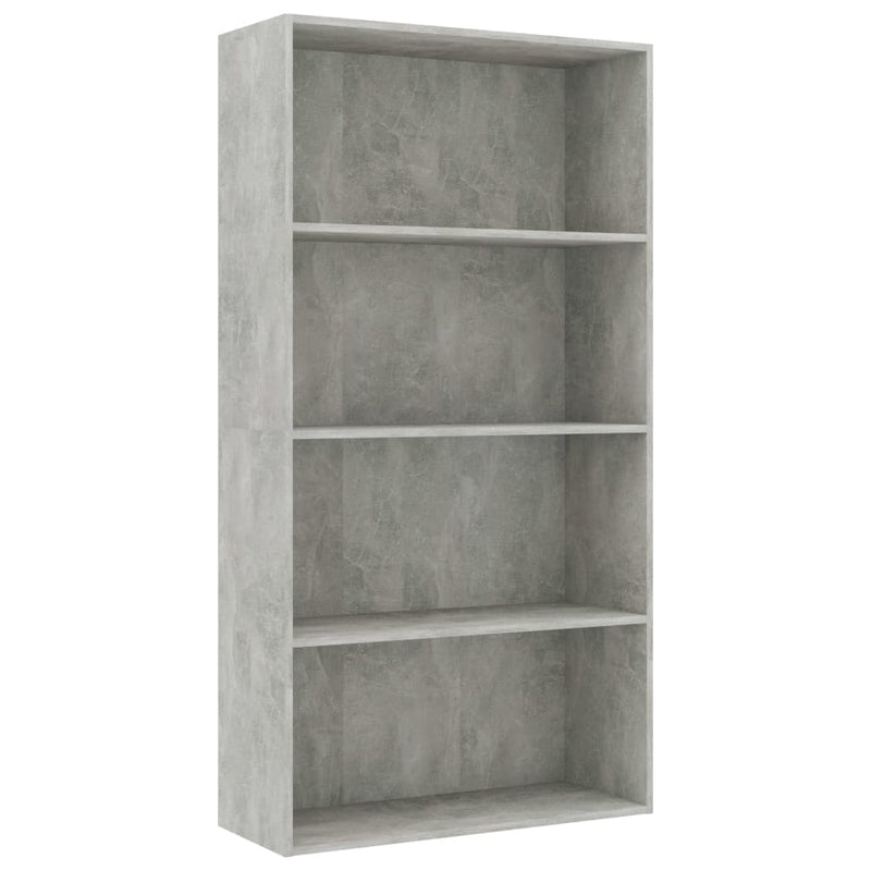 4-Tier Book Cabinet Concrete Grey 80x30x1515 cm Engineered Wood